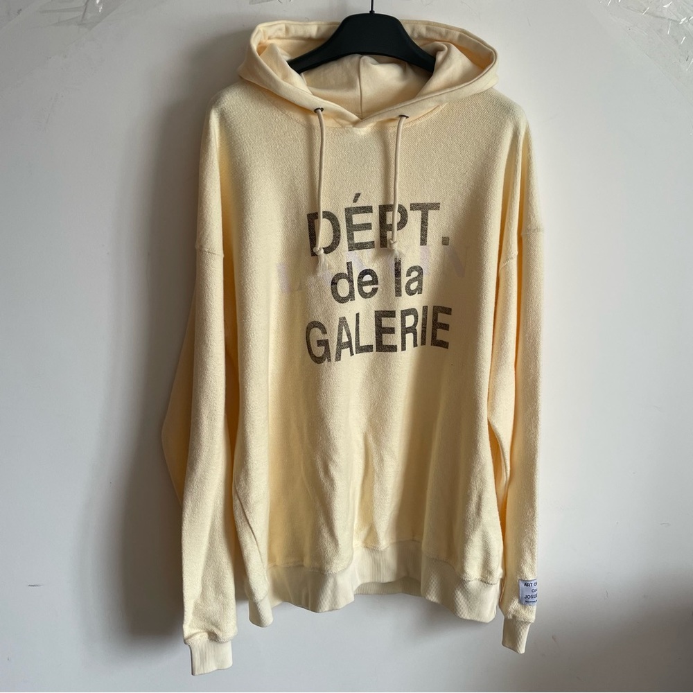Gallery Dept x Lanvin French Logo Cream Knit Hoodie